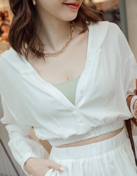 Elevated Casual Sun Protection Cooling Cinched Waist Hoodie