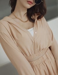 Elevated Casual Sun Protection Cooling Cinched Waist Hoodie