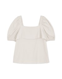 Enhanced Square Neck Ruffled Splice Top