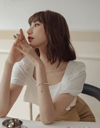 Enhanced Square Neck Ruffled Splice Top