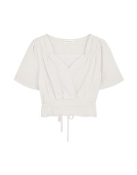 Soigné Fine Gingham Tie-Back Top