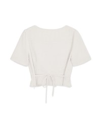 Soigné Fine Gingham Tie-Back Top