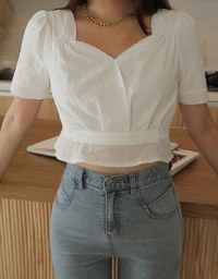 Soigné Fine Gingham Tie-Back Top