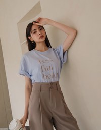 【Vacanza】Basic Minimalistic OVERSIZE Slogan Top