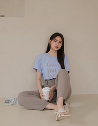 【Vacanza】Basic Minimalistic OVERSIZE Slogan Top