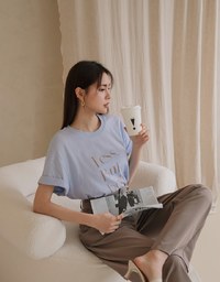 【Vacanza】Basic Minimalistic OVERSIZE Slogan Top