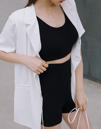 【Vacanza 】Straight Stripe Tank Top (With Chest Pad)