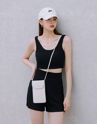 【Vacanza 】Straight Stripe Tank Top (With Chest Pad)