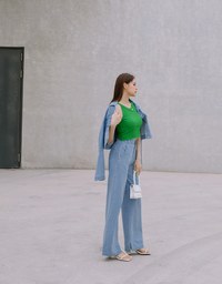 【Vacanza】Soigné Halter Knit Top (With Padding)
