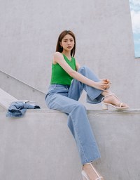 【Vacanza】Soigné Halter Knit Top (With Padding)