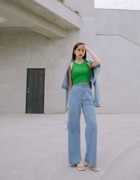 【Vacanza】Soigné Halter Knit Top (With Padding)
