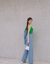 【Vacanza】Soigné Halter Knit Top (With Padding)
