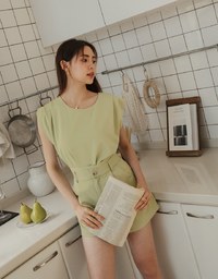 【Vacanza】Shoulder Scrunch Sleeveless Tank Top