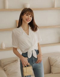Smart Casual Short Sleeve Chiffon Blouse Shirt