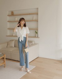 Smart Casual Short Sleeve Chiffon Blouse Shirt