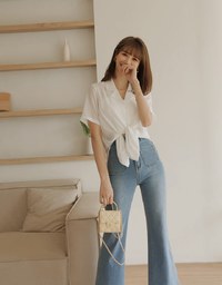 Smart Casual Short Sleeve Chiffon Blouse Shirt