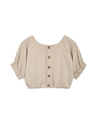 2WAY Button Down Cinched Waist Crop Top