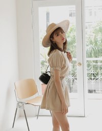 2WAY Button Down Cinched Waist Crop Top