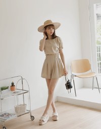 2WAY Button Down Cinched Waist Crop Top