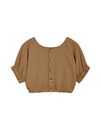 2WAY Button Down Cinched Waist Crop Top