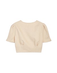 Soigné Pleated Buttoned Crop Top