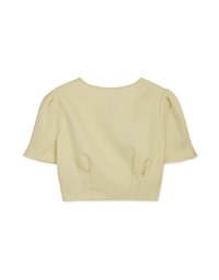 Soigné Pleated Buttoned Crop Top