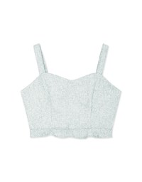 Weave Ruffled Hem Crop Tank Top