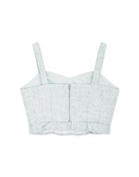 Weave Ruffled Hem Crop Tank Top