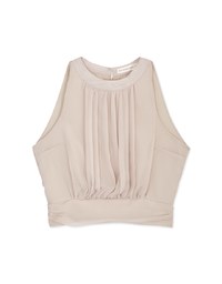 Soigné Pleated Halter Chiffon Top