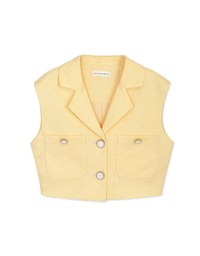 Classic Tweed Gingham Suit Collar Vest