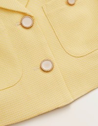 Classic Tweed Gingham Suit Collar Vest