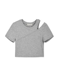 Avant-Garde Shoulder Cut Out Crop Top