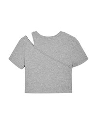 Avant-Garde Shoulder Cut Out Crop Top