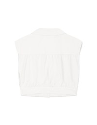 Smart Casual Sleeveless Lapel Crop Blouse Shirt