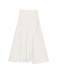 Irregular Layered Slit Flowy Maxi Skirt