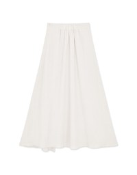 Irregular Layered Slit Flowy Maxi Skirt