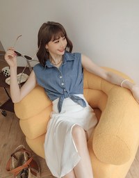 Irregular Layered Slit Flowy Maxi Skirt