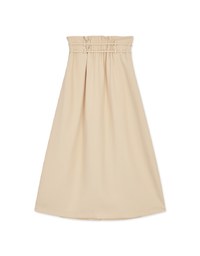 High Waisted Double Thin Belt Slit Maxi Skirt