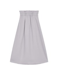 High Waisted Double Thin Belt Slit Maxi Skirt