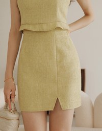 Edgy Chic Slit Weave Mini Skirt