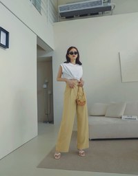 V Cut High Waisted Suit Pants