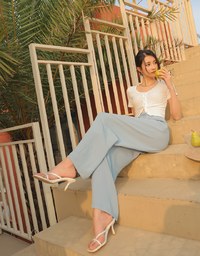 Cooling CEO Tie-Ribbon Slimming Suit Straight Pants