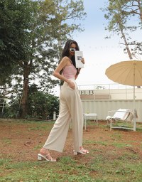 Cooling CEO Tie-Ribbon Slimming Suit Straight Pants