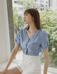Bias-Cut Buttoned A-Line Skorts