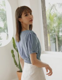 Bias-Cut Buttoned A-Line Skorts