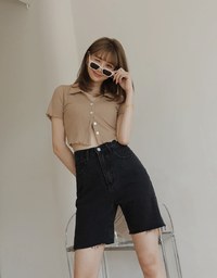 Casual Chic Distressed Hem Slit Denim Jeans Pants
