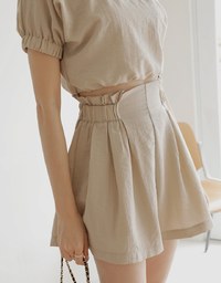 Elevated Casual Paperbag-Waist Pleated Shorts