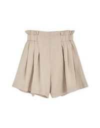 Elevated Casual Paperbag-Waist Pleated Shorts