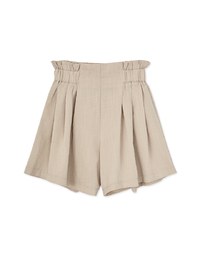 Elevated Casual Paperbag-Waist Pleated Shorts