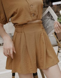 Elevated Casual Paperbag-Waist Pleated Shorts